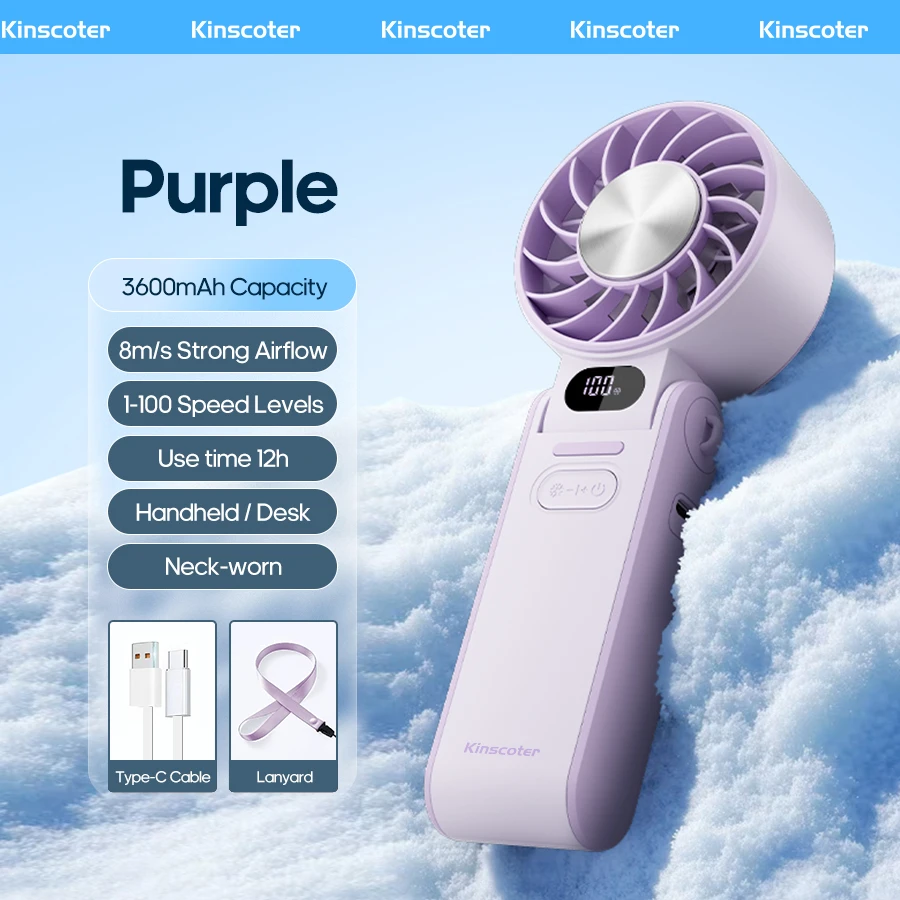Portable Handheld Fan High Speed Rechargeable Air Cooling Turbo_voghion.com