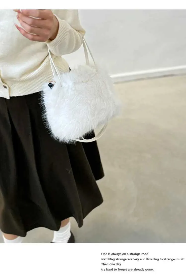 Damen Solid Plüsch Handtasche Fluffeg Weich Casual Kleng Satchelen Crossbody Taschen Grouss Kapazitéit Weiblech Versatile Messenger_voghion.com