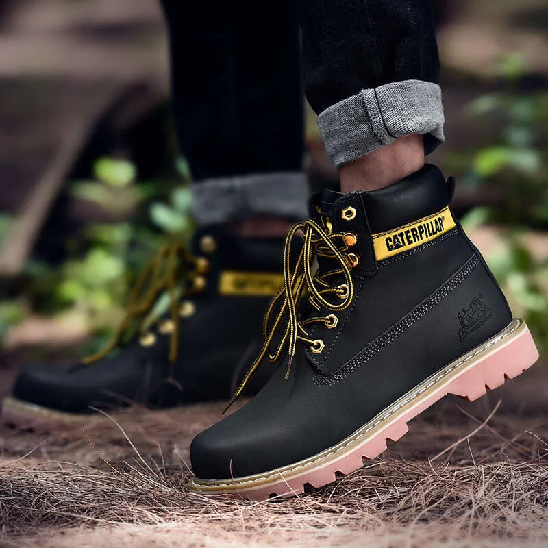 Echtes Leder Herren Damen Winter Knöchel Militär Trekking Schnee Gelb Designer Taktische Stiefel Outdoor für Männer Arbeitsschuhe_voghion.com