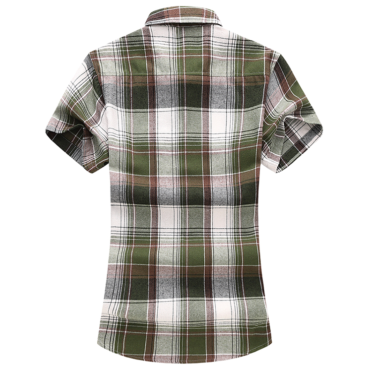 Camicia da uomo estiva a maniche corte a quadri a righe, casual, in cotone, bianca, rossa, verde, grigia, blu_voghion.com