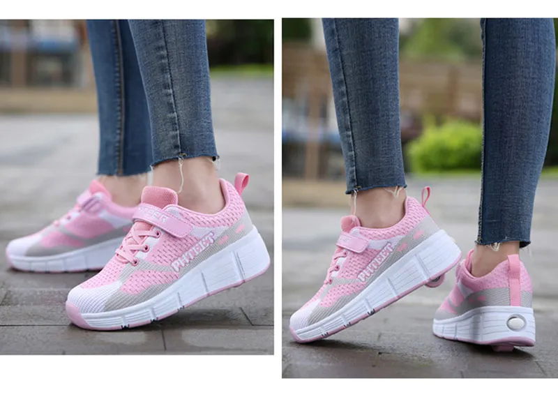 New Kids 2 Wheels Roller Skates Sneakers Skati Outdoor Blade Retractable Flyi Shoes Child Girl Boys Breathable_voghion.com