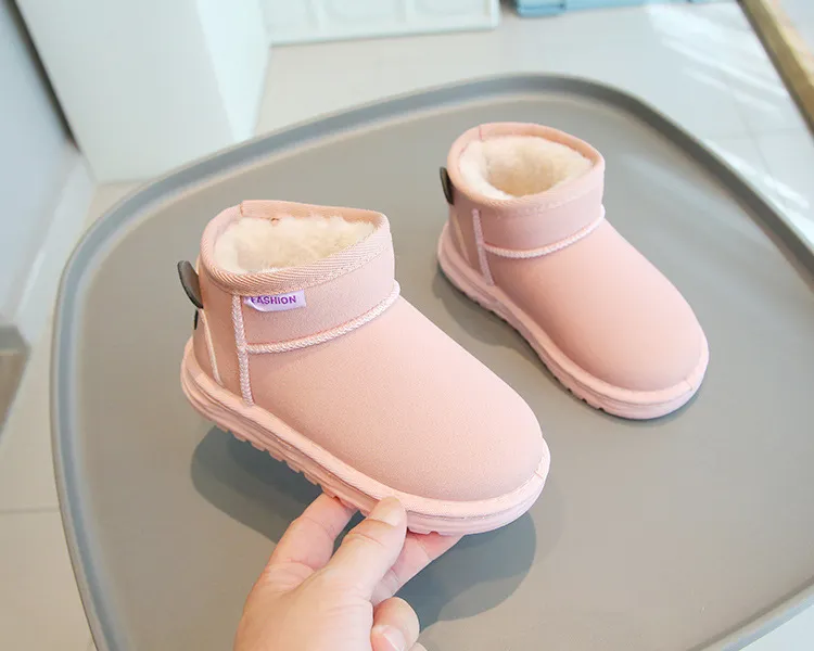 Fashion Children Casual Girls Boys Snow Warm Kids Boots Boy Winter Cashmere Cotton Shoes Sneakers_voghion.com