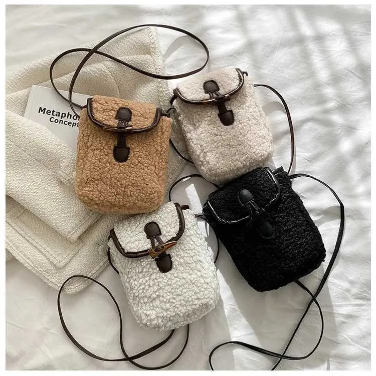 Plüss Crossbody divatos téli női válltáska és kézitáska anya gyerek táskák lánynak C241212_voghion.com