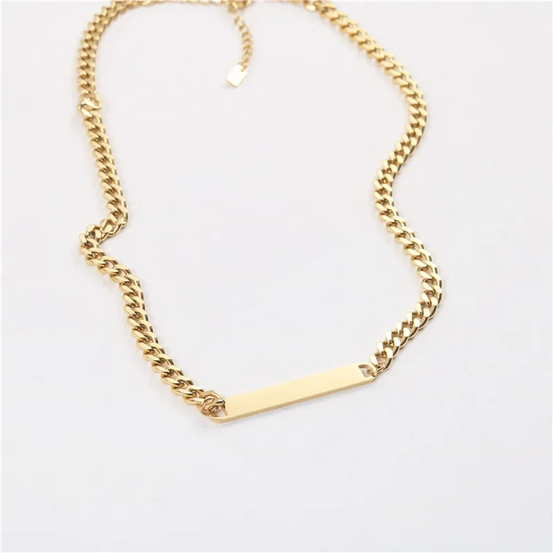 Chic Bar Pendant Necklace In Stainless Steel High End Jewelry_voghion.com