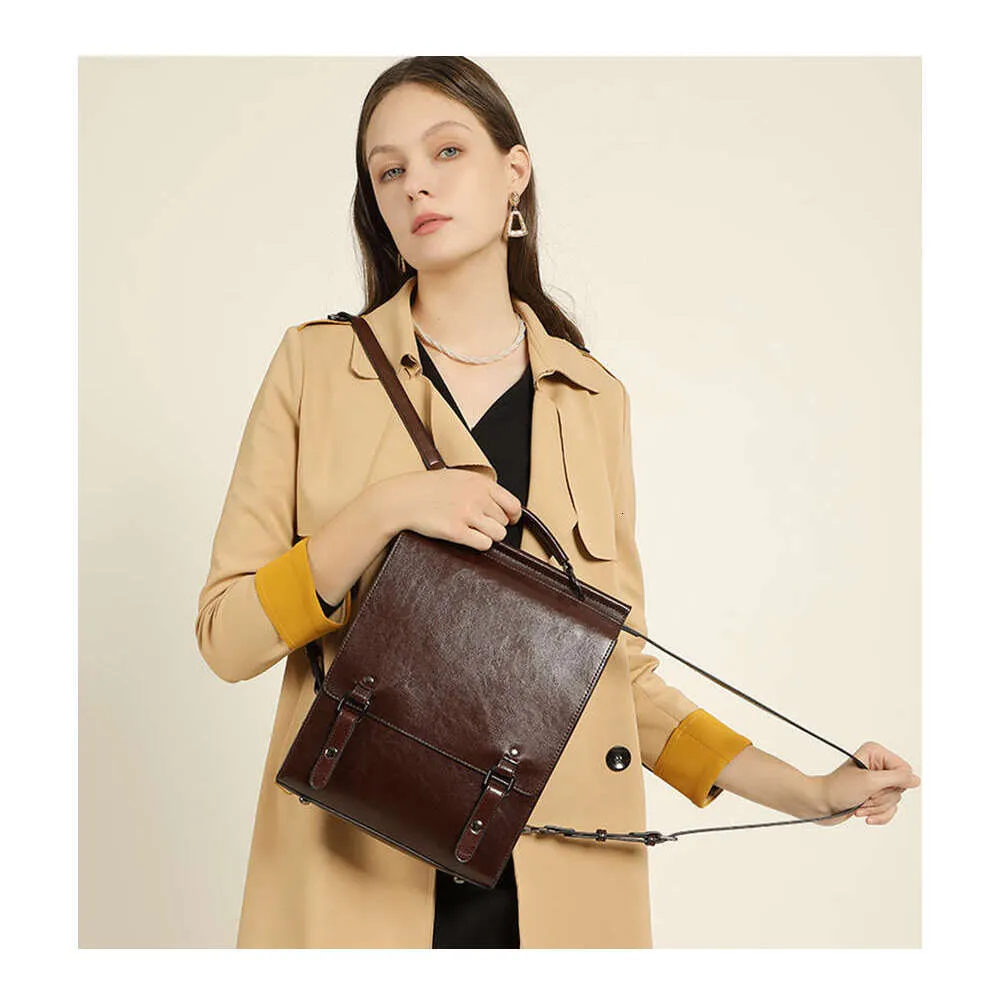 Zency Women's Trend Retro A4 Backpack Preppy Style Student Satchel Laptop School Office Ladies Bags 2024_voghion.com