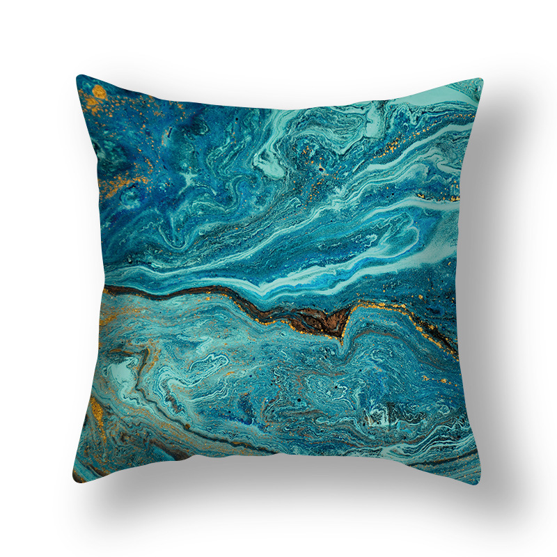 Nuovo cuscino astratto nordico oro verde dorato federa modello inchiostro divano soggiorno comodino_voghion.com