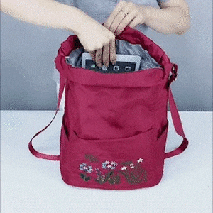 MARKROYAL Damen-Rucksack mit Kordelzug, faltbar, weich, multifunktional, tragbar, modisch, für Reisen und Einkaufen_voghion.com