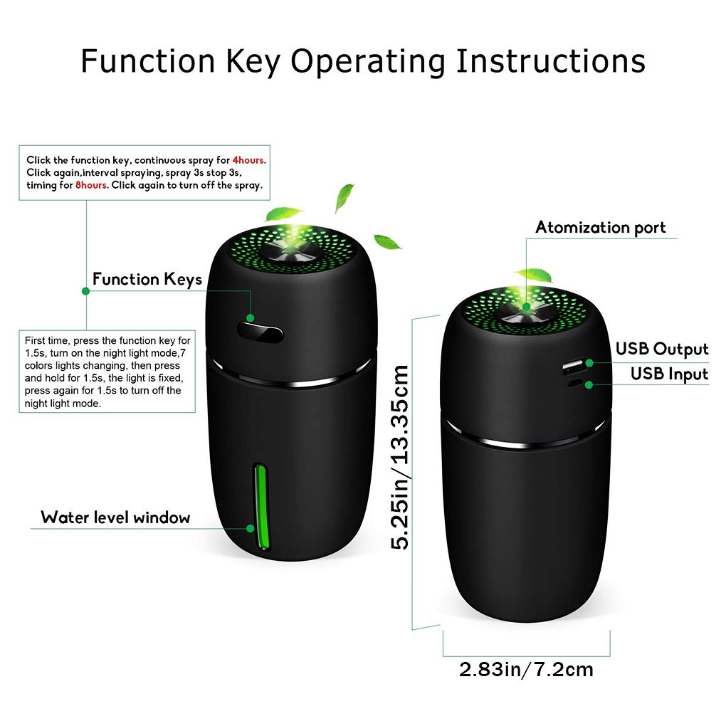 Mini diffusore d'aria umidificatore USB con 7 colori LED Home Office Hotel portatile due modalità supporto Droshipping_voghion.com