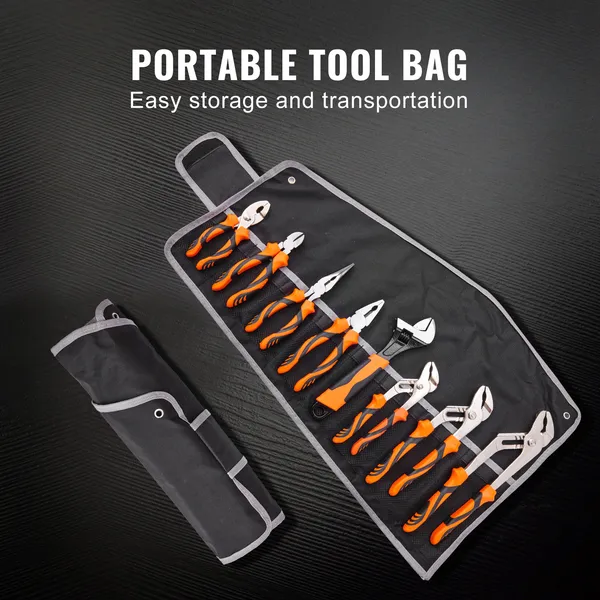 8-piece Pliers And Adjustable Wrench Tool Set For Workshop_voghion.com