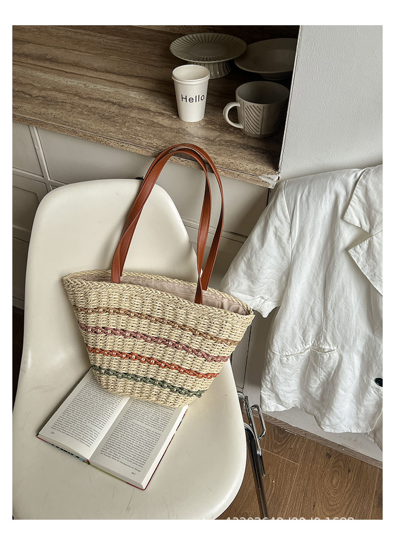 Hersteller großhandel gestreiften einzelnen schulter stroh tasche neue stil alle-spiel sommer stroh tasche woven tasche weibliche urlaub am meer strand tasche_voghion.com