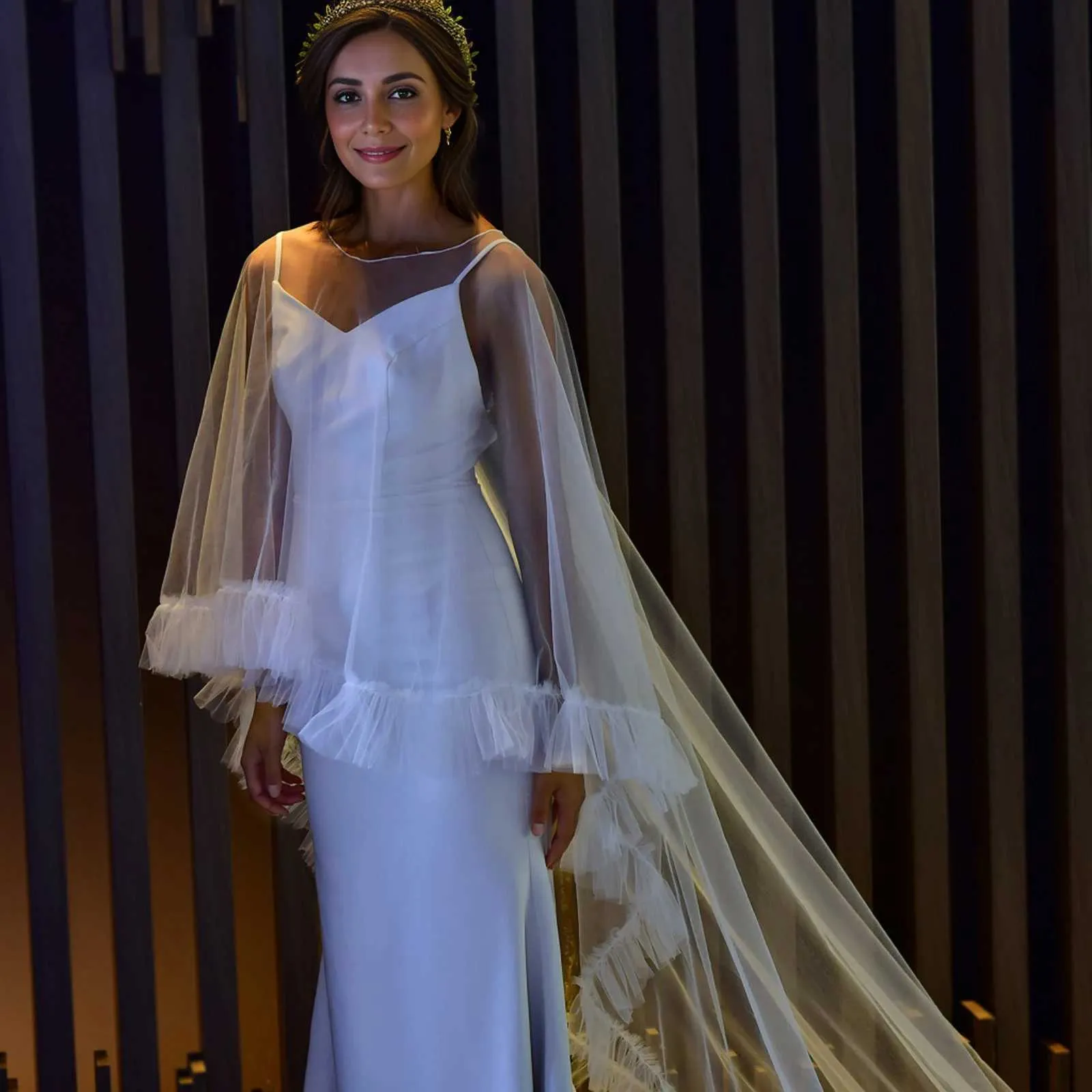 Hårsmycken Dam MZB19 Lång Brudslöja Plus Storlek Bolero Elegant Damjacka Bröllopsgäst Katedralmantel_voghion.com