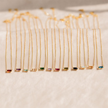 Genuine gold electroplated ins style colored zircon inlaid with protect you amulet pendant necklace_voghion.com