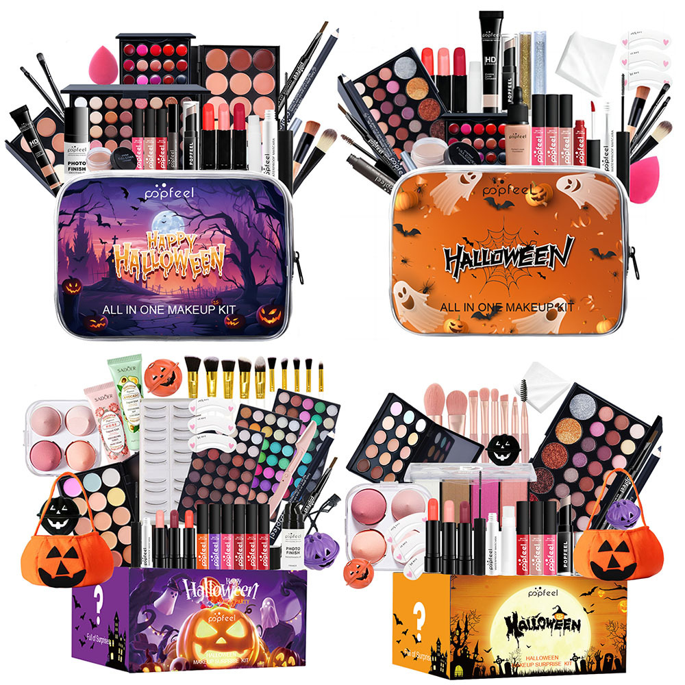 Makeup Sets POPFEEL Halloween Makeup Set Lip Gloss Eye Shadow Contouring All In One Set Stage Makeup