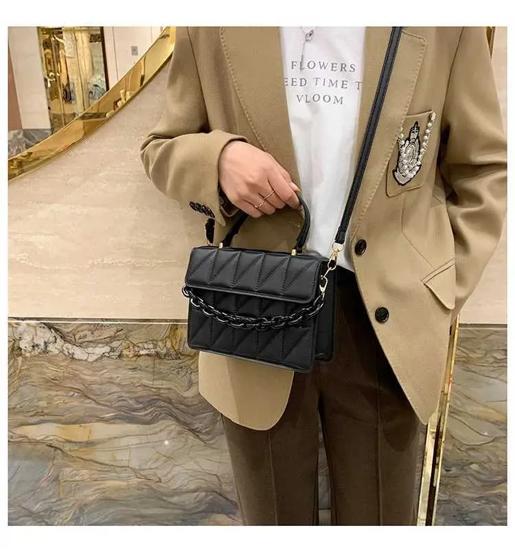Gesteppte Umhängetasche Für Damen Mit Kette Als Schultertasche_voghion.com