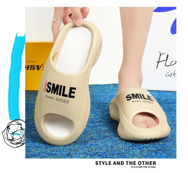 Coppia estiva spessa suola piedi passo fresco EVA uomo e donna sport pantofole alla moda_voghion.com