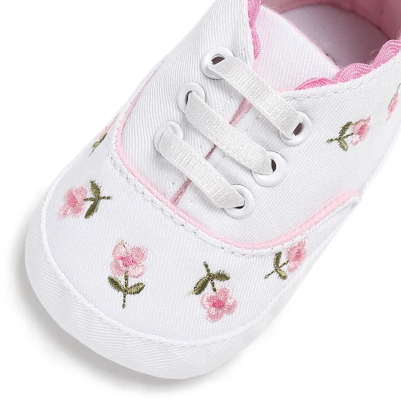 Mic copil mic copil fete brodate cu talpă moale pătuț prințesă primii pași Cutefeet pantofi de pânză cauzali_voghion.com