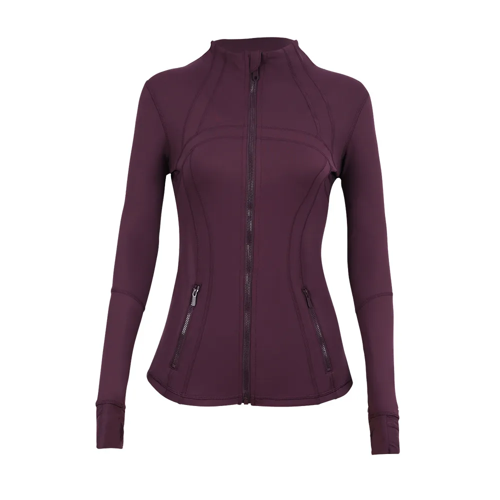 Jóga Dámská sportovní bunda Define Workout Sport Fiess Jacket Sportovní rychleschnoucí aktivní oblečení Top Pevná mikina na zip Sportwear Hot_voghion.com