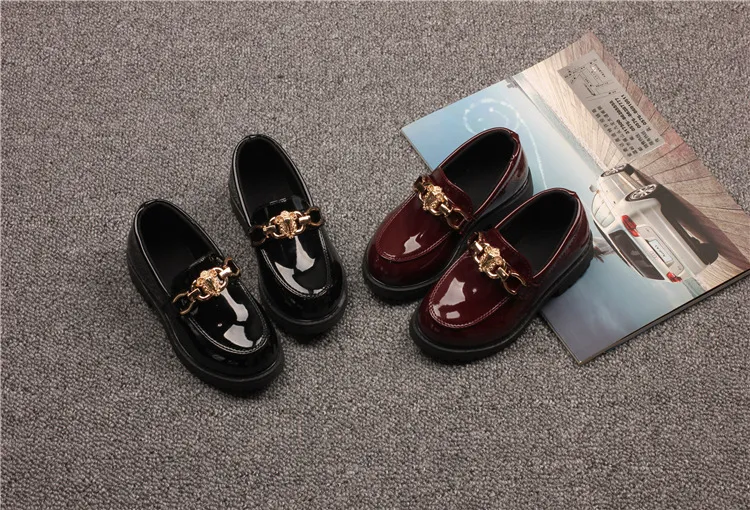 Mocassini da infilare in pelle verniciata per bambini, stile britannico, per bambine e ragazzi, taglie di scarpe da esibizione per studenti_voghion.com