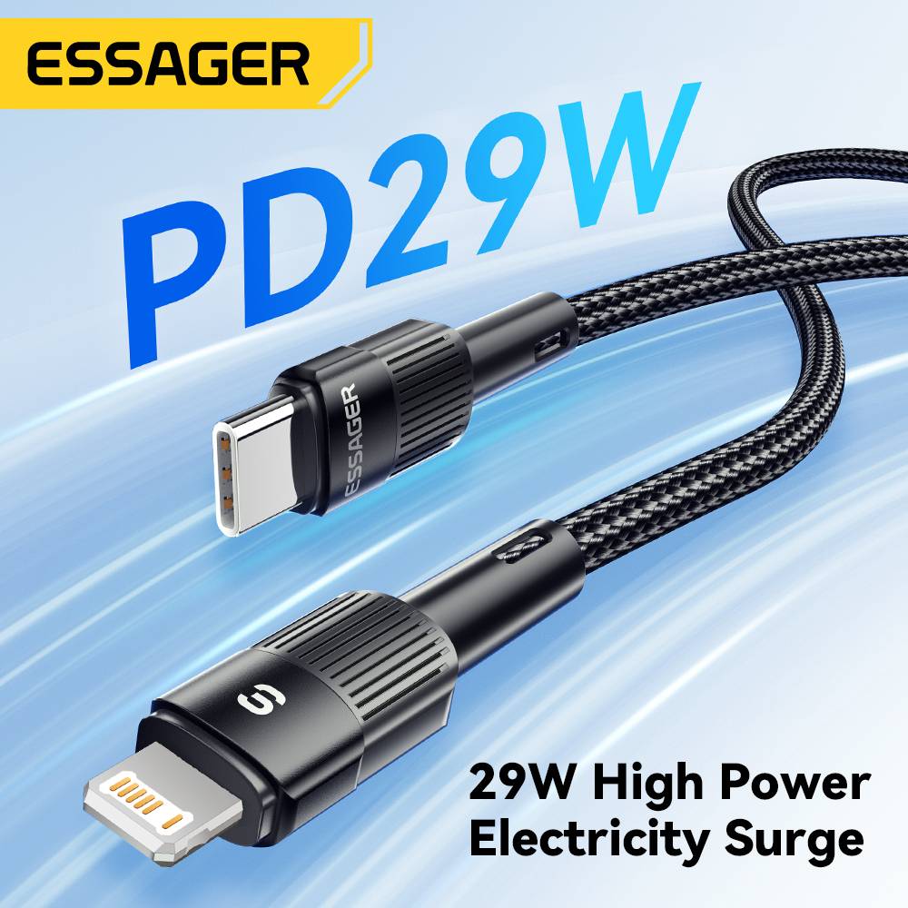 LANSKLBD Essager USB C Cable For IPhone 14 13 12 11 pro Max XS 20W Fast Charging Cable Data Line Charger For iPad Mobile Phone Wire Cord_voghion.com