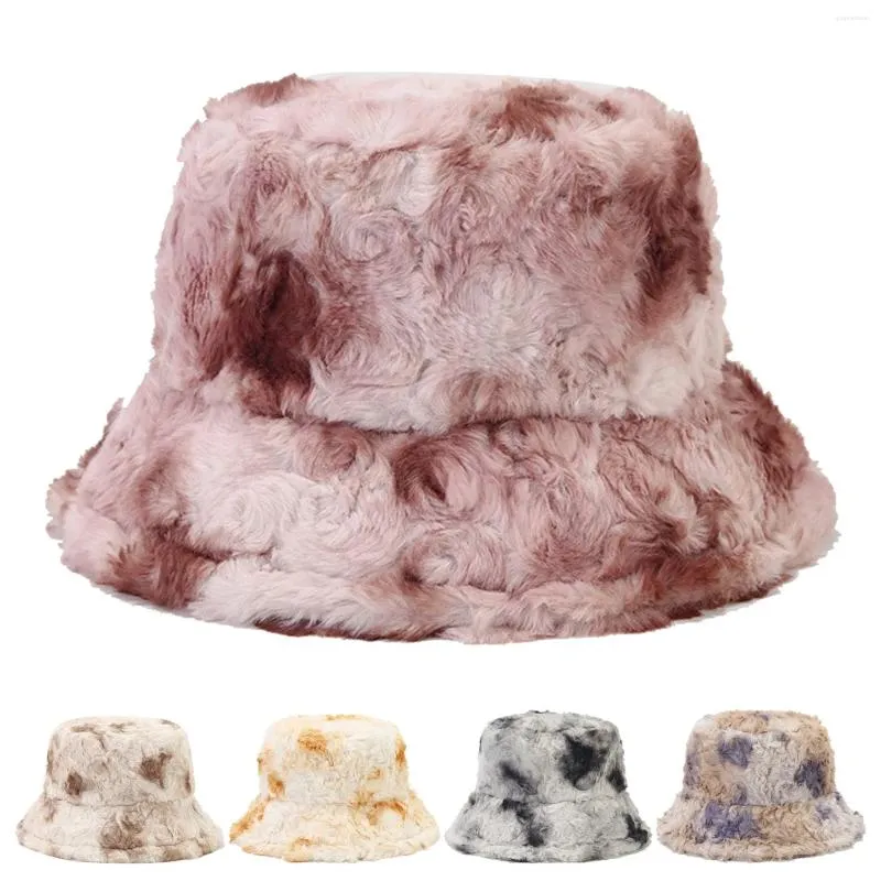 Berets Women's Tie Dye Sheep Roll Fisherman's Hat Autumn And Summer Fabric Black Bucket Ladies Winter Men's_voghion.com