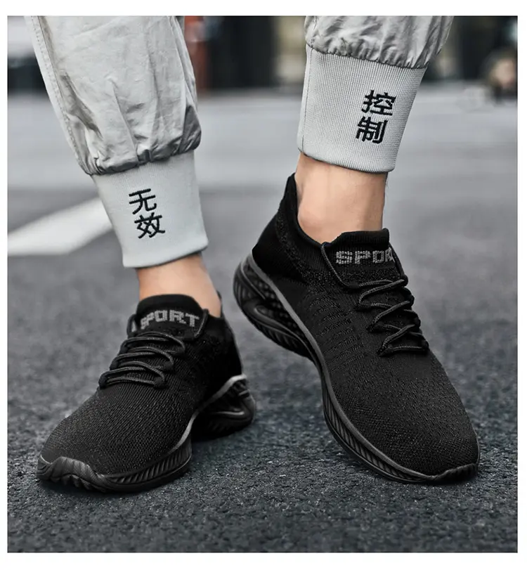New Couple Shoes Walking Running Shoes Flying Weaving U + MD Sole Large Size 36-45_voghion.com