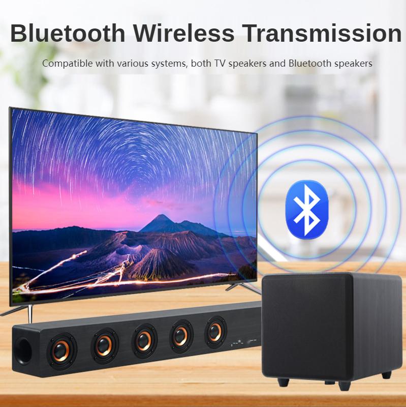 High Power Bluetooth Speakers Wooden Soundbar for TV Home Theater System Stereo Boombox with Subwoofer Sound Box Remote Control_voghion.com