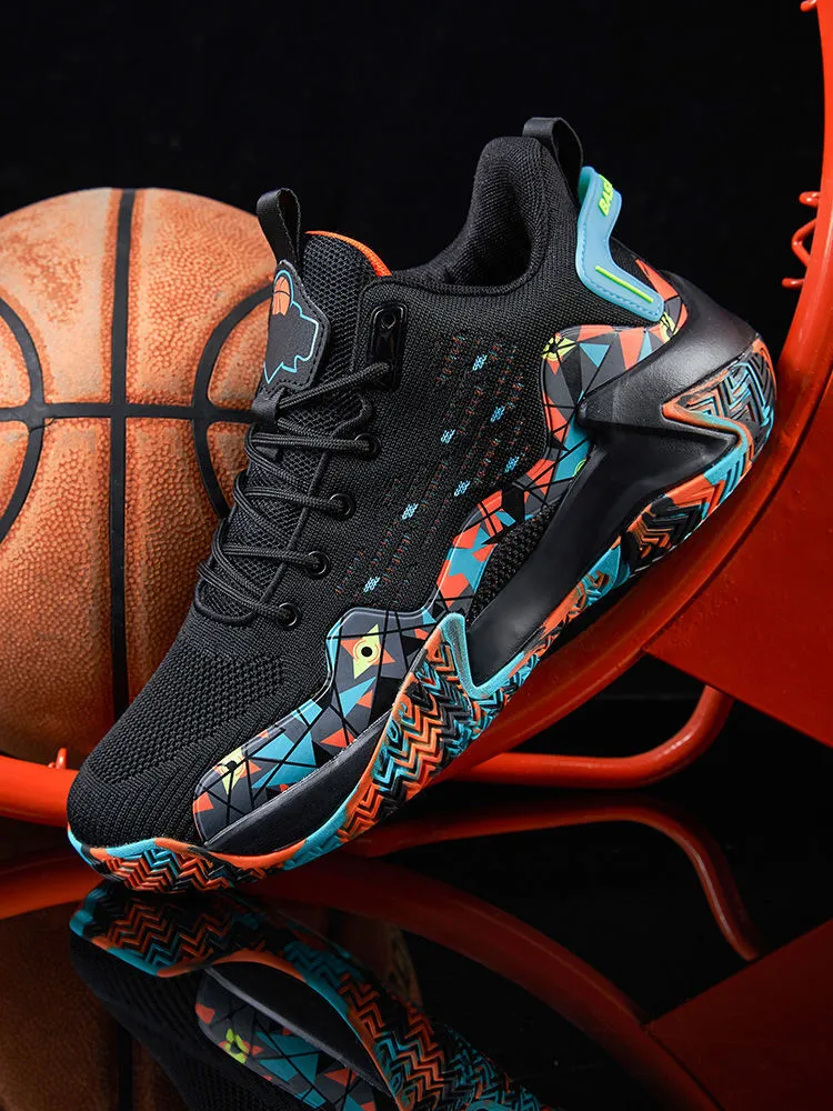 quality Hot Selg New Four Seasons Basketball Sports Breathable Elastic Blue Ball Shoes Men's High Top_voghion.com