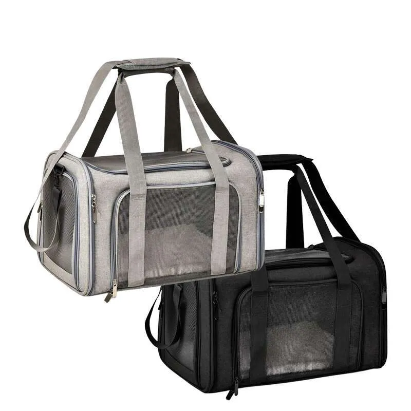 Hausdéier Portable Going Klappbar Hand-ofgehalen mat grousser Kapazitéit fir zwee kleng Hausdéieren fir erauszegoen Cat Bag_voghion.com