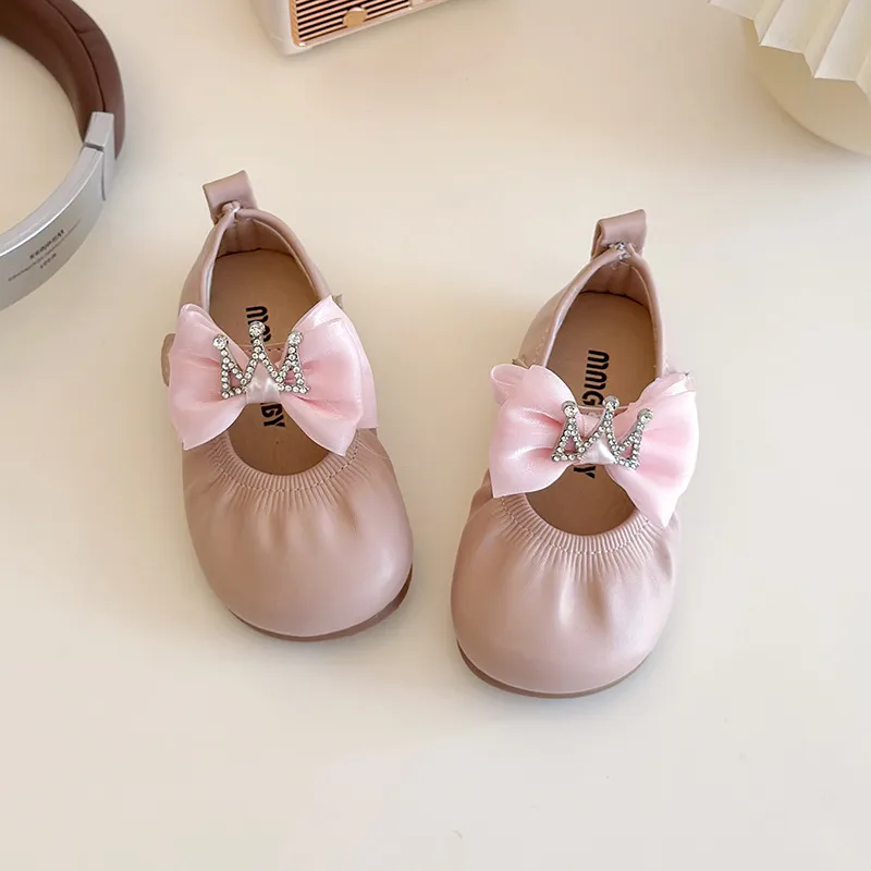 Girls Flats Casual Shoes With Bow For Little Kids And Toddlers_voghion.com