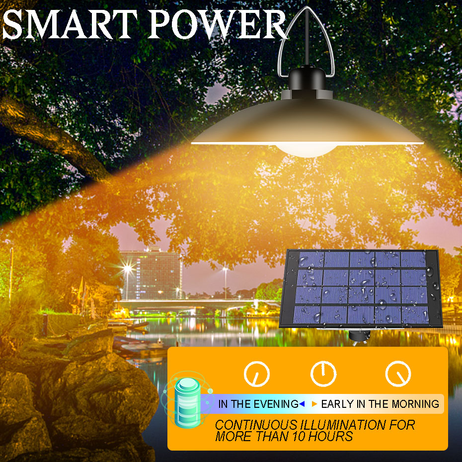 Luce solare a LED per esterni, da giardino, 1, 2, 3, 4 lampadine con sensore a testa, lampada da soffitto sospesa per interni, luce calda e fredda, decorazioni moderne per la casa_voghion.com
