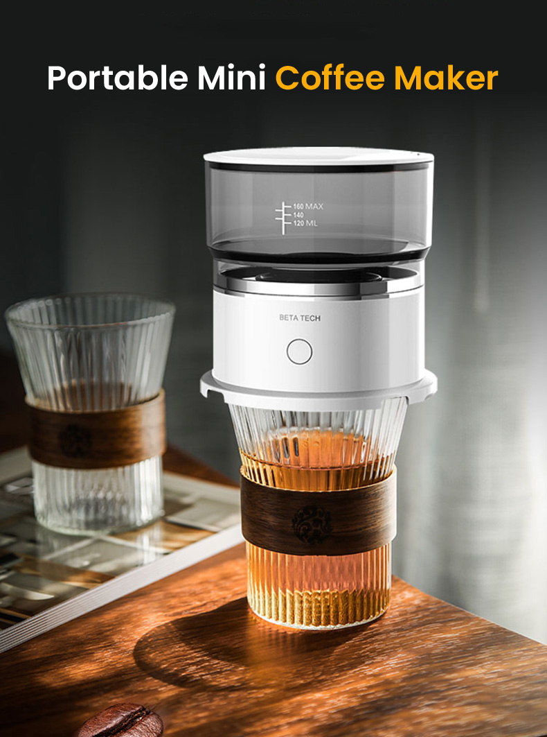 Portable Hand Brewing Coffee Machine Outdoor Mini Automatic Dripper Coffee Maker Pot Travel Extraction Coffee Brewer Grinder_voghion.com