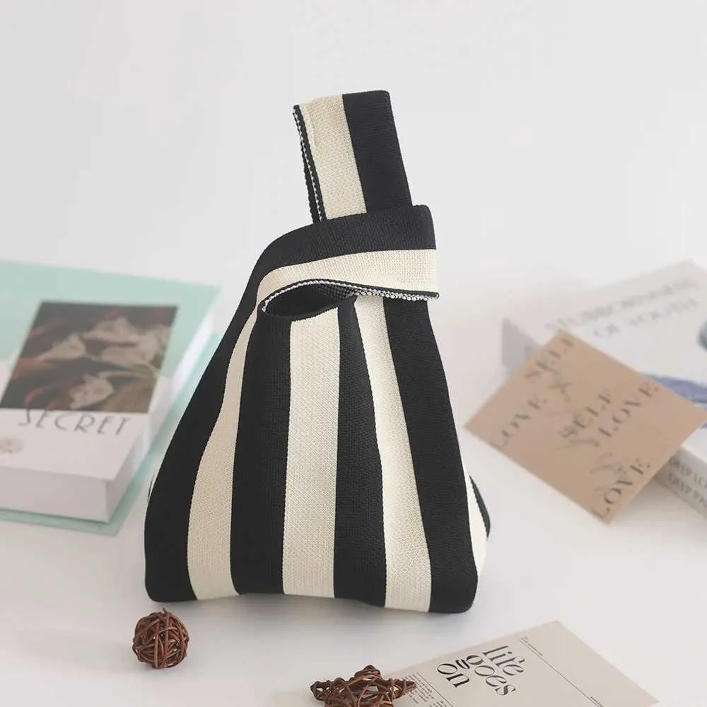 Gebreide handtas voor dames retro stijl grote capaciteit opvouwbaar_voghion.com