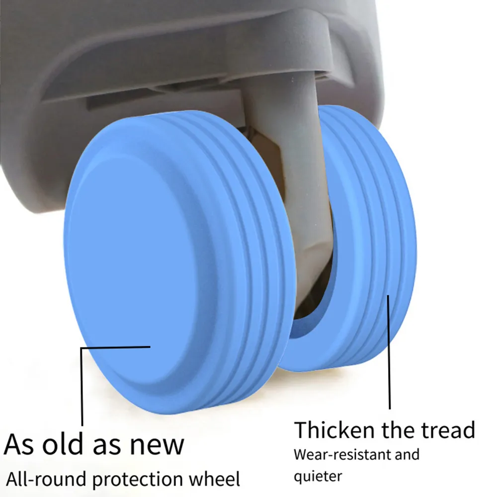 4/8Pcs Silicone Travel Lage Caster Shoes Silent Sound Suitcase Wheels Protection Trolley Box Casters Cover Accessories_voghion.com
