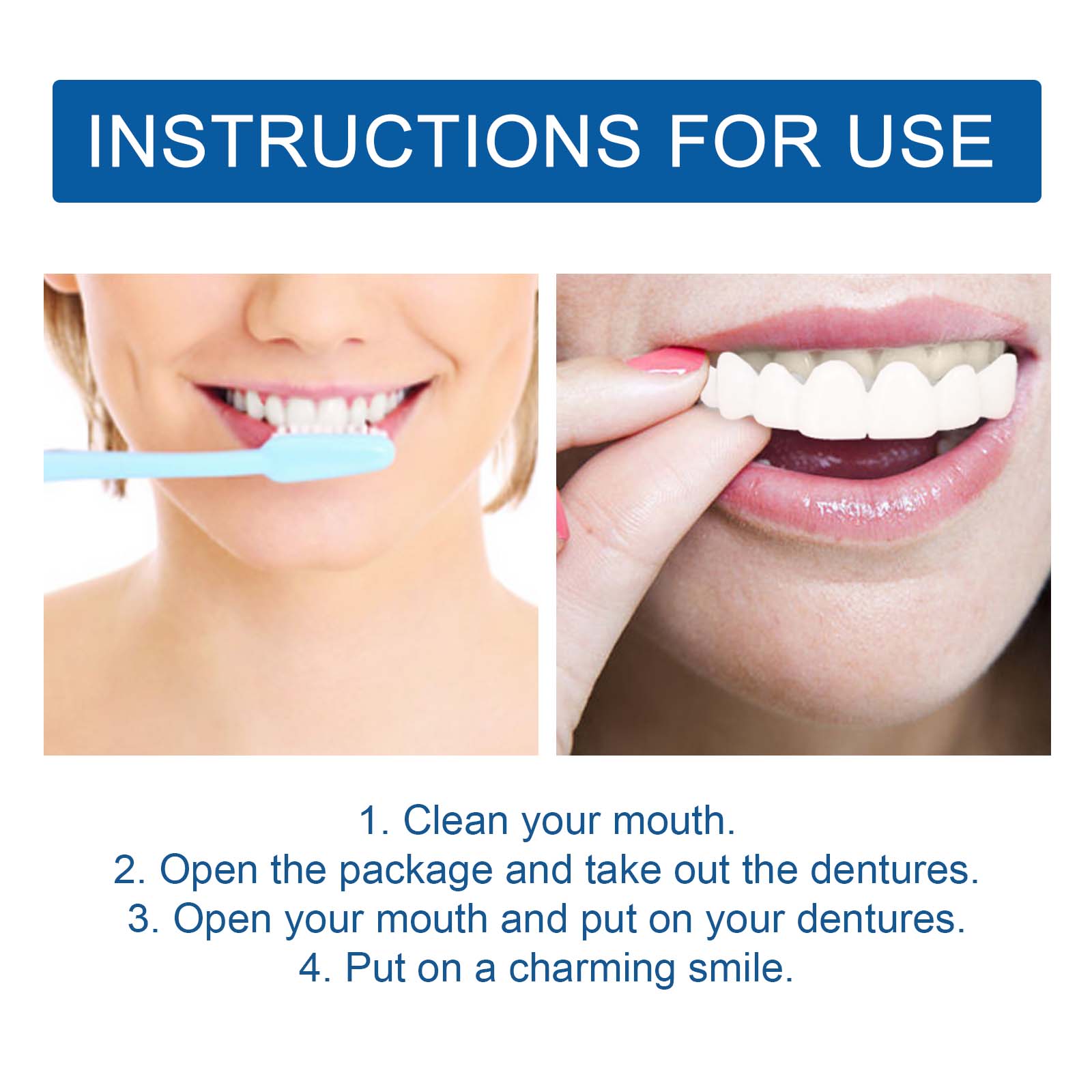EELHOE Gentle Cosmetic Dental Kit – Anpassbare, aufsteckbare Zahnprothese, nicht-invasive ästhetische Lösung für ein schönes Lächeln, CE-zertifizierte herausnehmbare Prothese_voghion.com
