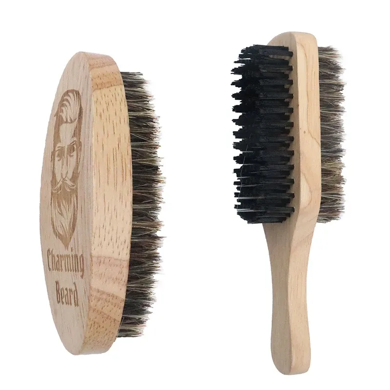 1 brocha de afeitar ecológica con cerdas de jabalí para hombre, brocha de afeitar portátil natural para barba y limpieza facial, herramientas para bigote