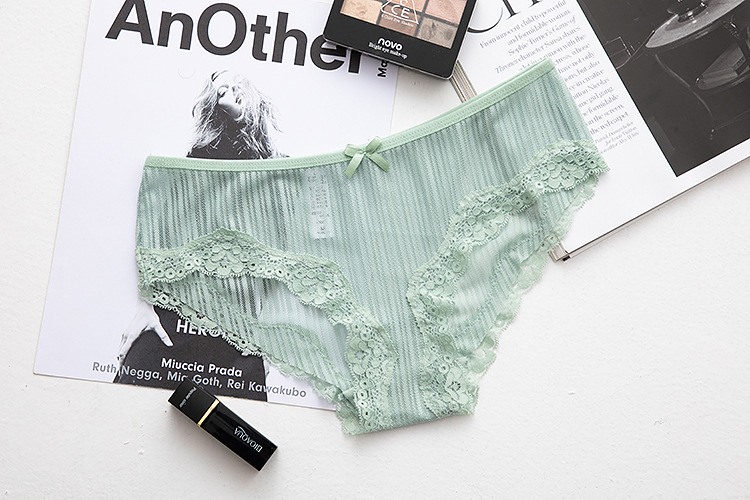 Vêtements pour femmes nouveaux sous-vêtements en dentelle transparente sous-vêtements pour filles sexy taille basse maille couleur unie bord en dentelle slips_voghion.com