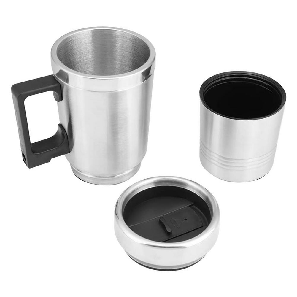 Edelstahl Fahrzeug Heizbecher 12V/24V Wärmedämmung Elektroauto Wasserkocher Camping Reise Wasserkocher Wasser Kaffee Thermobecher_voghion.com