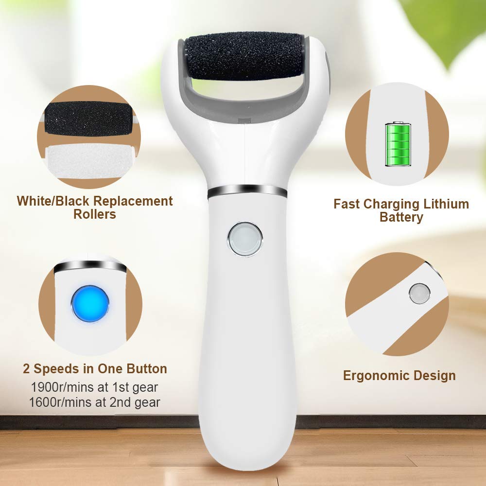 Elektrischer, wiederaufladbarer Fußschleifer mit USB-Aufladung, Fersenfeile, Schleif-Peeling, Pediküre-Maschine, Fußpflege-Werkzeug, Schleiffeile, abgestorbene Haut_voghion.com