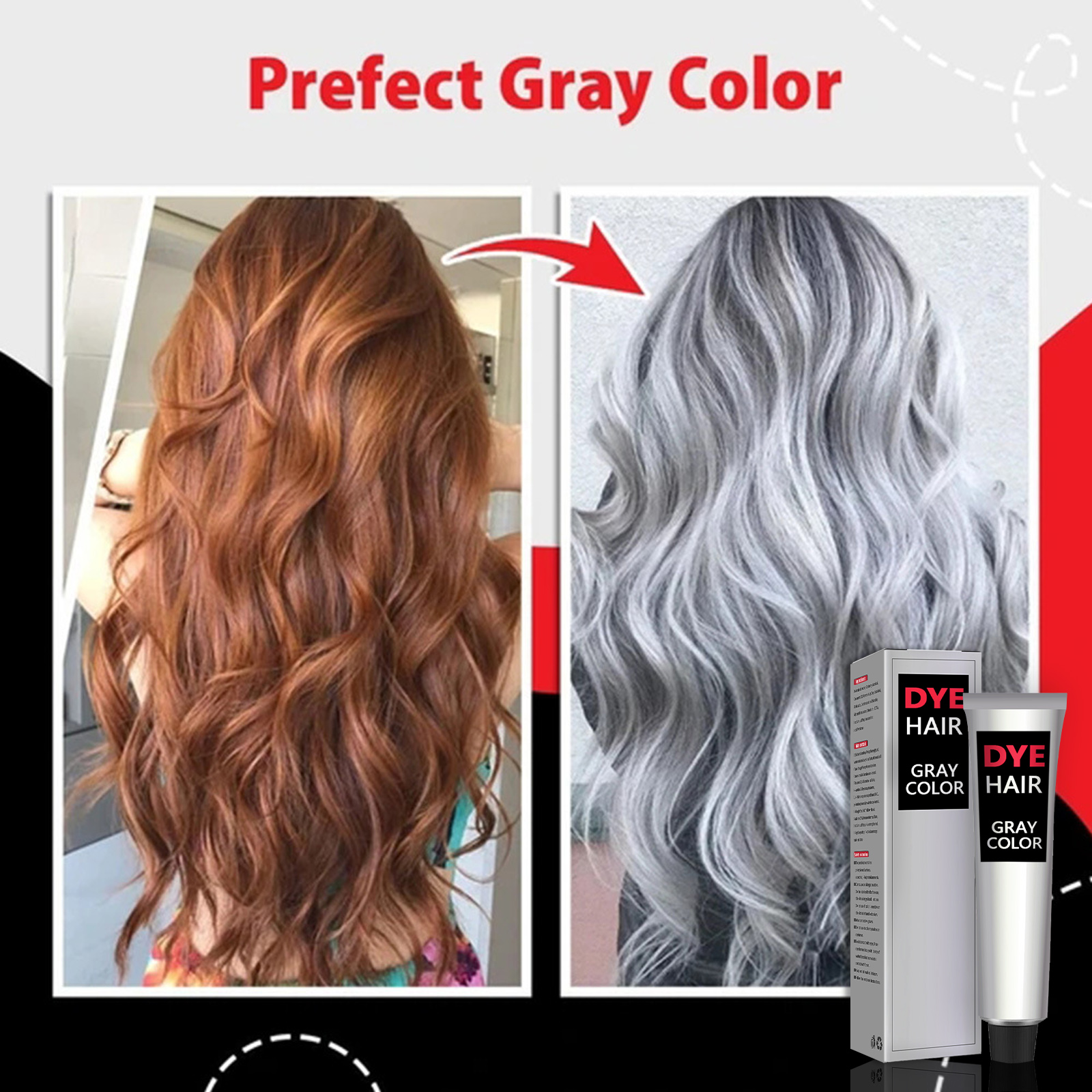 EELHOE Hair Beauty Agent, Grandma Gray Hair Hair Beauty Agent, Trendy Hair Cream, Easy To Color, Long-lasting And Gentle Hair Care, No Hair Damage_voghion.com