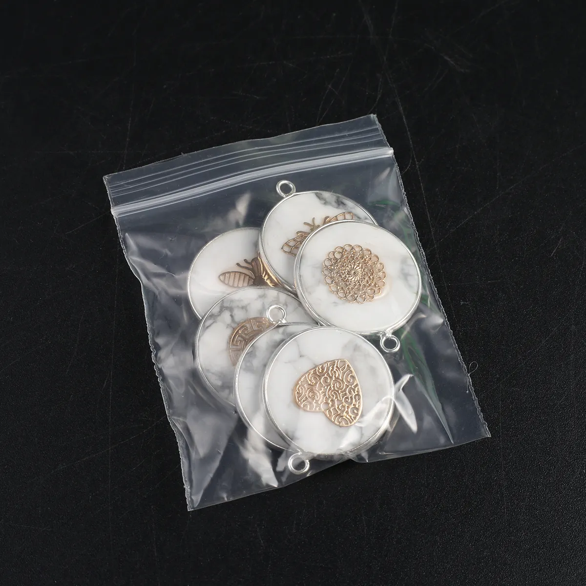 Collane con ciondolo Moda Naturale Bianco Turchese Forma Rotonda Agate Pietra Ciondolo per Donne Fai da Te Gioielli Collana_voghion.com