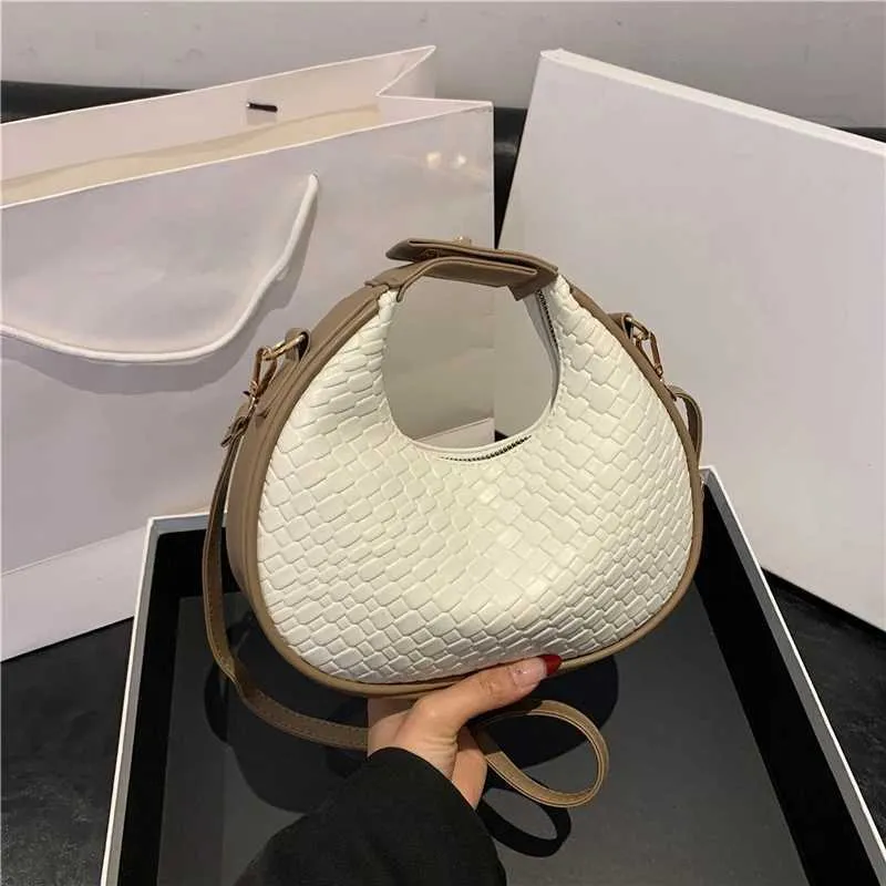 Borsa a tracolla da donna di alta qualità, nuova moda, design di nicchia, stile semplice, borsa a tracolla intrecciata da donna Ba241106_voghion.com