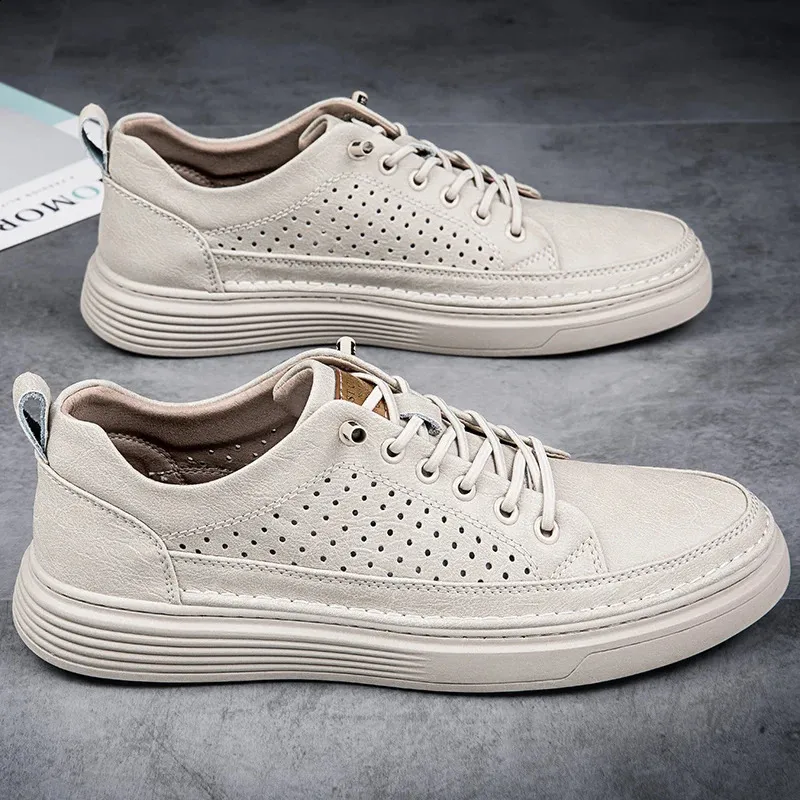 Abnkarwin Homens Couro Casual Sapatos Baixos Clássico Moda Primavera Verão Outono Inverno Tamanho Grande 47 240702_voghion.com