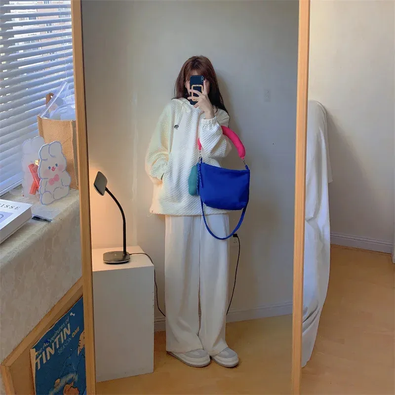Moda Colori Contrastanti Qualità Tessuto Piumino Borsa Spazio Imbottito Cuscino Quadrato Spalla Tracolla Borse per Donne Borsa_voghion.com