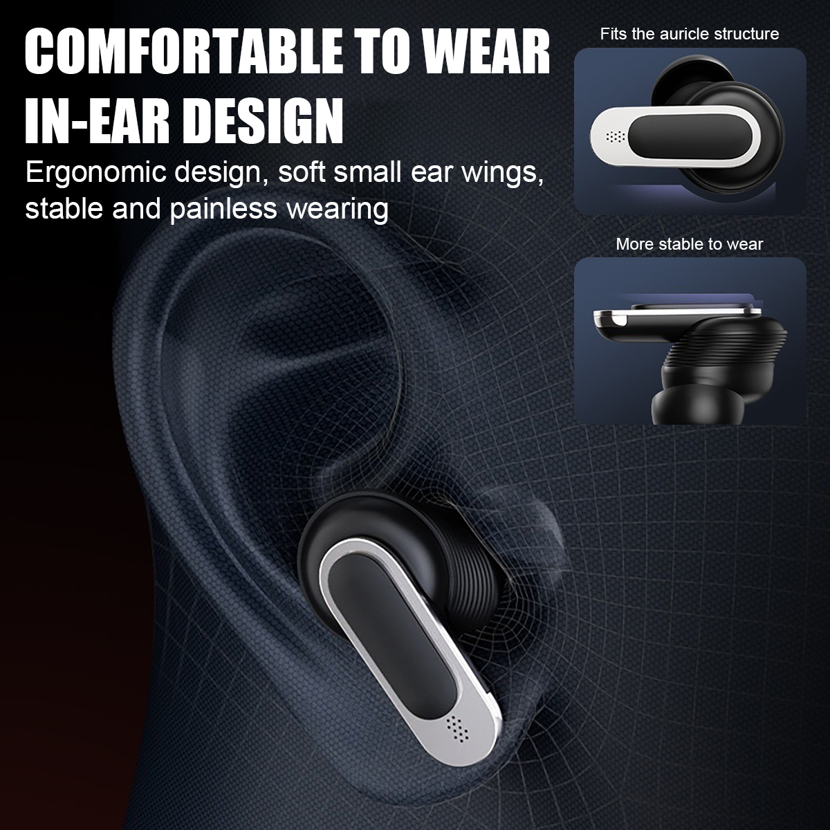 TWS Smart Touch Screen Earbuds Wireless Bluetooth Headphones Headset With Mic Stereo_voghion.com