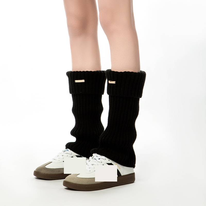 Beinwärmer, Yoga-Socken, einteilige Subkultur-Wadenstrümpfe, modische Schlankheitssocken mit Metalllabel_voghion.com