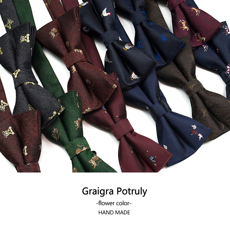 Herren-Krawatten und Taschentücher im Großhandel mit Kleintier-Löwe-Welpe-Pony-Fliege für Herren_voghion.com