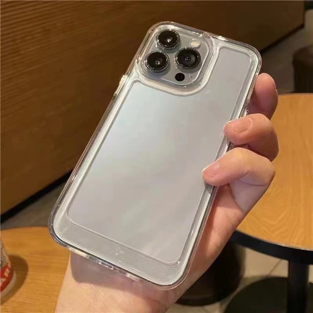 Husă pentru telefon Clear Space Shell pentru iPhone 11 12 13 14 15 Pro Max Husă acrilică tare Huse transparente de cristal_voghion.com
