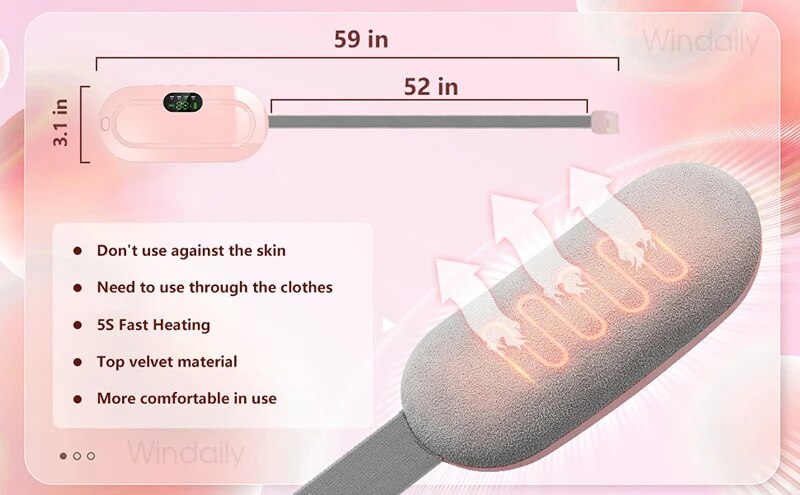 Beauty Care shop Heating Electric Menstrual Pad Smart Warm Palace Belt Abdominal Belly Vibration Massager Period Pain Relief Wa_voghion.com