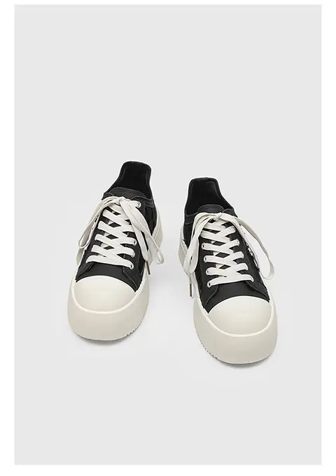 Weiße Freizeitschuhe Für Herren Mit Dicker Sohle Und Canvas-design_voghion.com