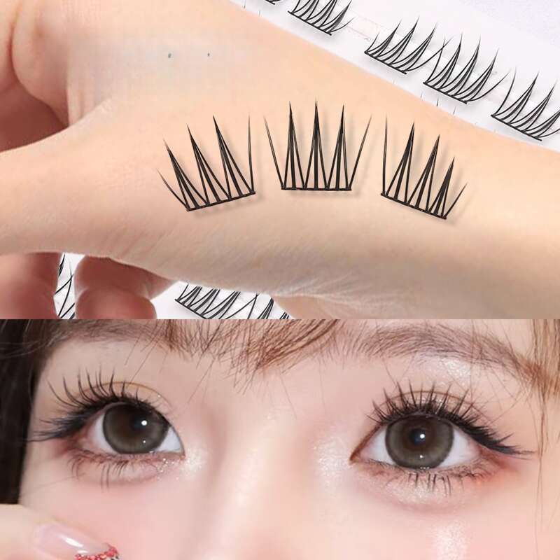 Kleberfreie Kombination aus großvolumigen falschen Wimpern. Aizou Single Cluster Lazy. Neue Show!_voghion.com